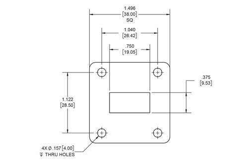 WR-75 Waveguide Shim, UG-Cover Square flange, 5mm Copper