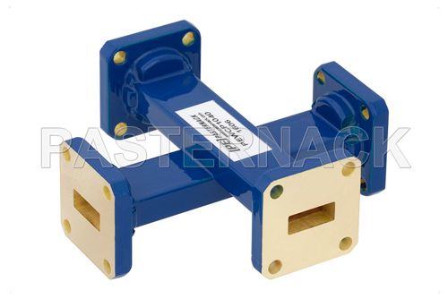 WR-42 30 dB Waveguide Crossguide Coupler, UG-595/U Square Cover Flange, 18 GHz to 26.5 GHz