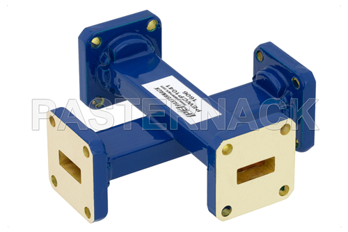 WR-42 40 dB Waveguide Crossguide Coupler, UG-595/U Square Cover Flange, 18 GHz to 26.5 GHz