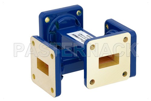 WR-62 20 dB Waveguide Crossguide Coupler, UG-419/U Square Cover Flange, 12.4 GHz to 18 GHz