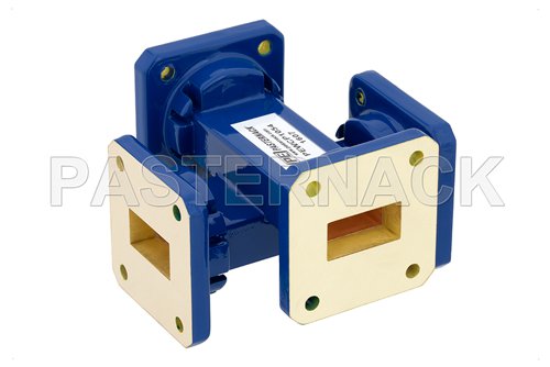 WR-75 50 dB Waveguide Crossguide Coupler, Square Cover Flange, 10 GHz to 15 GHz