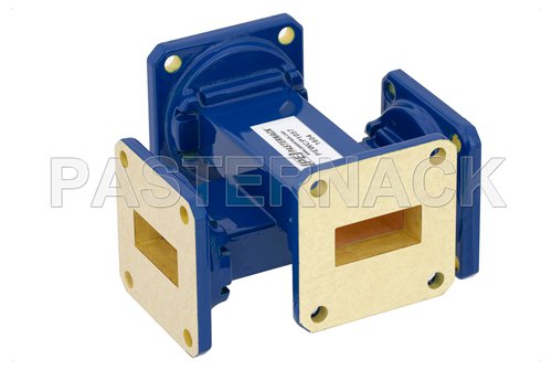 WR-90 40 dB Waveguide Crossguide Coupler, UG-39/U Square Cover Flange, 8.2 GHz to 12.4 GHz