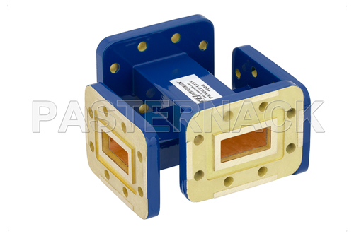 WR-90 20 dB Waveguide Crossguide Coupler, CPR-90G Grooved Flange, 8.2 GHz to 12.4 GHz