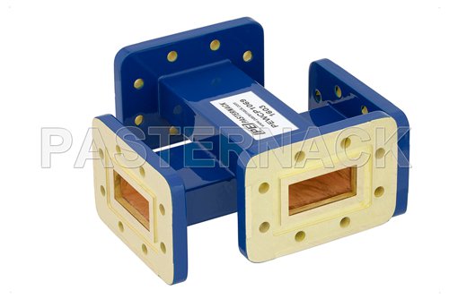 WR-112 40 dB Waveguide Crossguide Coupler, CPR-112G Grooved Flange, 7.05 GHz to 10 GHz