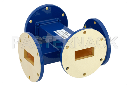 WR-137 40 dB Waveguide Crossguide Coupler, UG-344/U Round Cover Flange, 5.85 GHz to 8.2 GHz