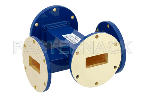 WR-137 50 dB Waveguide Crossguide Coupler, UG-344/U Round Cover Flange, 5.85 GHz to 8.2 GHz