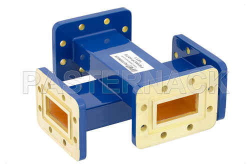 WR-137 50 dB Waveguide Crossguide Coupler, CPR-137G Grooved Flange, 5.85 GHz to 8.2 GHz