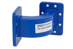 PE-W137B003 - WR-137 Commercial Grade Waveguide E-Bend with CPR-137G Flange Operating from 5.85 GHz to 8.2 GHz