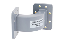 PE-W137B003A - WR-137 Waveguide E-Bend with CPR-137G Flange Operating from 5.85 GHz to 8.2 GHz