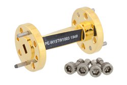 PE-W15TW1003 - WR-15 45 Degree Right-hand Waveguide Twist With a UG-385/U Flange Operating From 50 GHz to 75 GHz