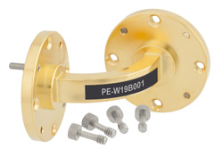 PE-W19B001 - WR-19 Instrumentation Grade Waveguide E-Bend with UG-383/U-Mod Flange Operating from 40 GHz to 60 GHz