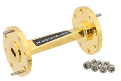 WR-22 45 Degree Left-hand Waveguide Twist With a UG-383/U Flange Operating From 33 GHz to 50 GHz