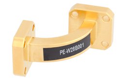 PE-W28B001 - WR-28 Instrumentation Grade Waveguide E-Bend with UG-599/U Flange Operating from 26.5 GHz to 40 GHz