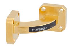 PE-W28B002 - WR-28 Instrumentation Grade Waveguide H-Bend with UG-599/U Flange Operating from 26.5 GHz to 40 GHz