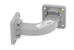 PE-W62B002 - WR-62 Commercial Grade Waveguide H-Bend with UG-419/U Flange Operating from 12.4 GHz to 18 GHz