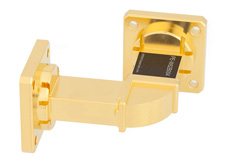 PE-W62B004 - WR-62 Instrumentation Grade Waveguide H-Bend with UG-419/U Flange Operating from 12.4 GHz to 18 GHz