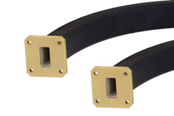 PE-W75SF005-12 - WR-75 Seamless Flexible Waveguide 12 Inch, Square Cover Flange Operating From 10 GHz to 15 GHz