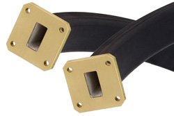 PE-W75TF005-12 - WR-75 Twistable Flexible Waveguide 12 Inch, Square Cover Flange Operating From 10 GHz to 15 GHz