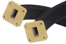 PE-W75TF005-24 - WR-75 Twistable Flexible Waveguide 24 Inch, Square Cover Flange Operating From 10 GHz to 15 GHz