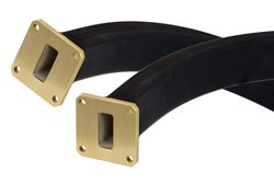 PE-W90TF005-24 - WR-90 Twistable Flexible Waveguide 24 Inch, UG-39/U Square Cover Flange Operating From 8.2 GHz to 12.4 GHz