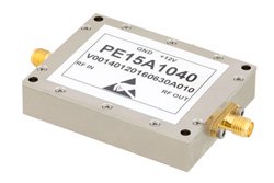 PE15A1040 - 0.5 dB NF, 16 dBm P1dB, 1.215 GHz to 1.4 GHz, Low Noise Amplifier with Integrated Band Pass Filter, 35 dB Gain, SMA