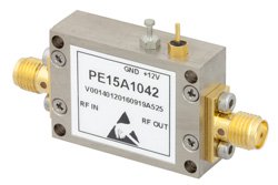PE15A1042 - 37 dBm IP3, 1.8 dB NF, 22 dBm P1dB, 50 MHz to 2 GHz, Low Noise Amplifier, 27 dB Gain, SMA