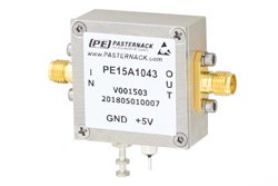 PE15A1043 - 1.4 dB NF Low Noise Amplifier, Operating from 10 MHz to 250 MHz with 17 dB Gain, 22 dBm P1dB and SMA