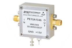 PE15A1046 - 2.5 dB NF Low Noise Amplifier, Operating from 0.01 MHz to 500 MHz with 45 dB Gain, 11 dBm P1dB and SMA
