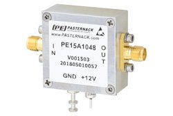 PE15A1048 - 2 dB NF Low Noise Amplifier, Operating from 10 MHz to 800 MHz with 42 dB Gain, 17 dBm P1dB and SMA
