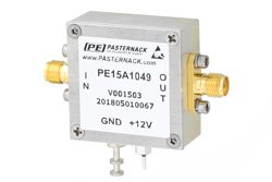 PE15A1049 - 2 dB NF Low Noise Amplifier, Operating from 10 MHz to 1 GHz with 32 dB Gain, 12 dBm P1dB and SMA