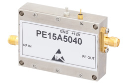 PE15A5040 - 6 Watt P1dB, 800 MHz to 960 MHz, High Power Amplifier, SMA Input, SMA Output, 30 dB Gain, 50 dBm IP3, 3 dB NF