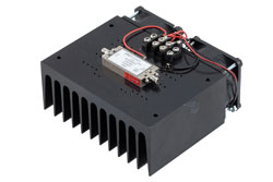 PE15A5051F - 2 Watt P1dB, 8 GHz to 12 GHz, Medium Power Amplifier with Heatsink, SMA, 30 dB Gain, 40 dBm IP3