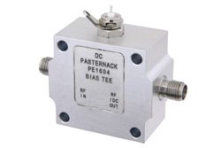 PE1604 - 100 MHz to 6 GHz SMA Bias Tee Rated to 500 mA and 50 Volts DC