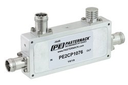 PE2CP1076 - Low PIM Directional 30 dB 4.3-10 Coupler From 380 MHz to 2.7 GHz Rated to 200 Watts