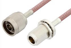 PE3034 - N Male to N Female Bulkhead Cable Using RG142 Coax