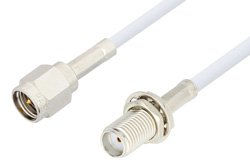 PE3051LF - SMA Male to SMA Female Bulkhead Cable Using RG188 Coax, RoHS