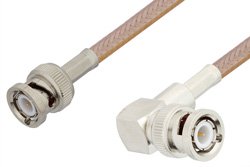 PE3116 - BNC Male to BNC Male Right Angle Cable Using RG400 Coax