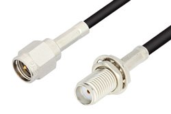 PE3184 - SMA Male to SMA Female Bulkhead Cable Using RG174 Coax