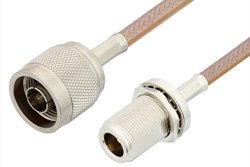 PE3227 - N Male to N Female Bulkhead Cable Using RG400 Coax
