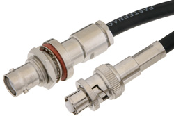 PE33018 - SHV Jack Bulkhead to SHV Plug Cable Using 75 Ohm RG59 Coax