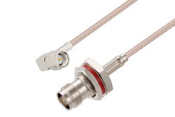 PE33073 - SMA Male Right Angle to TNC Female Bulkhead Cable Using RG316 Coax