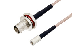 PE33222LF - BNC Female Bulkhead to SMB Plug Cable Using RG316 Coax, LF Solder