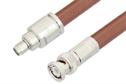 PE33521LF - SMA Male to BNC Male Cable Using RG393 Coax, RoHS