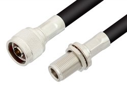 PE33543 - N Male to N Female Bulkhead Cable Using RG213 Coax