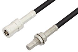 PE33674LF - SMB Plug to SMB Jack Bulkhead Cable Using RG174 Coax, RoHS