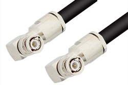 PE3370LF - BNC Male Right Angle to BNC Male Right Angle Cable Using RG214 Coax, RoHS