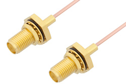 PE33789 - SMA Female Bulkhead to SMA Female Bulkhead Cable Using PE-047SR Coax