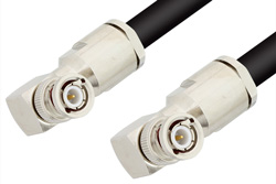 PE3378LF - BNC Male Right Angle to BNC Male Right Angle Cable Using RG8 Coax, RoHS