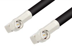 PE3380LF - SMA Male Right Angle to SMA Male Right Angle Cable Using 75 Ohm RG59 Coax, RoHS