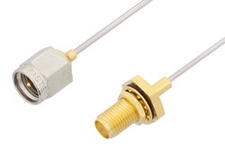 PE3382 - SMA Male to SMA Female Bulkhead Cable Using PE-SR047AL Coax